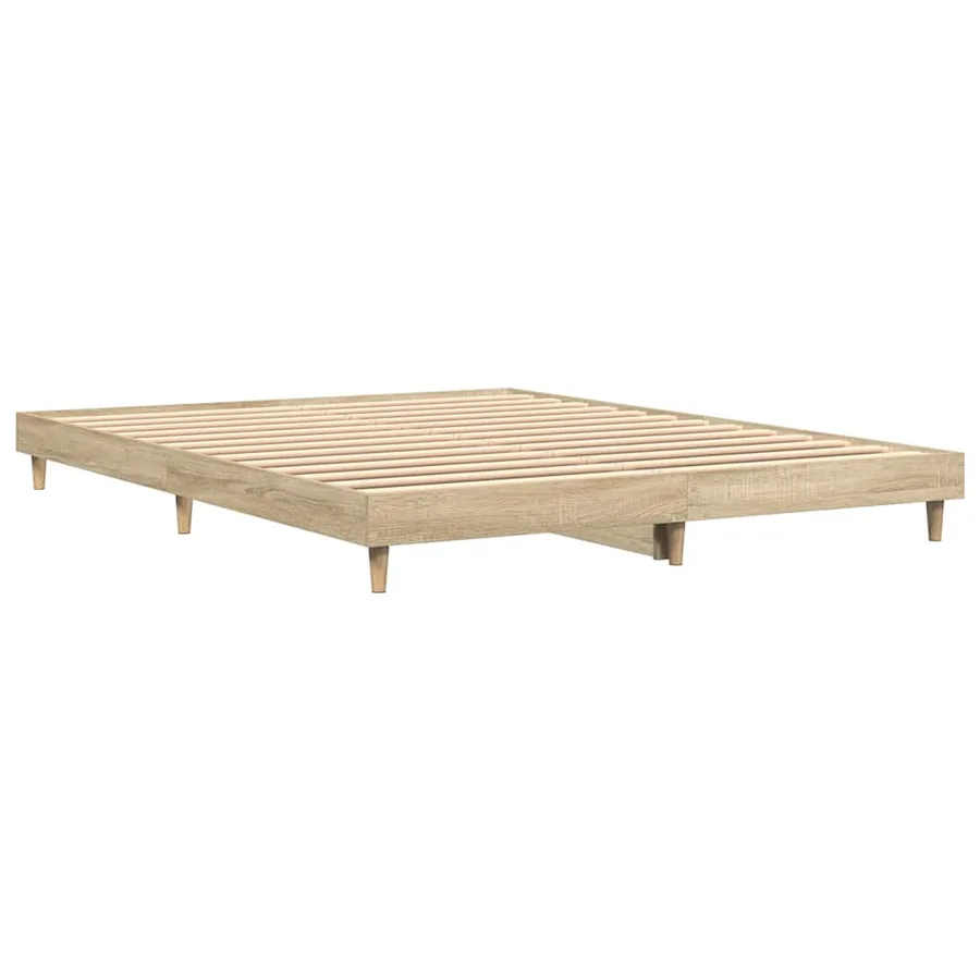 Cadre de lit sans matelas chêne sonoma 140x200 cm - 2