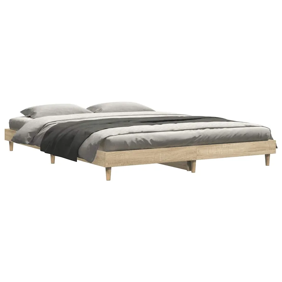 Cadre de lit sans matelas chêne sonoma 140x200 cm - 3