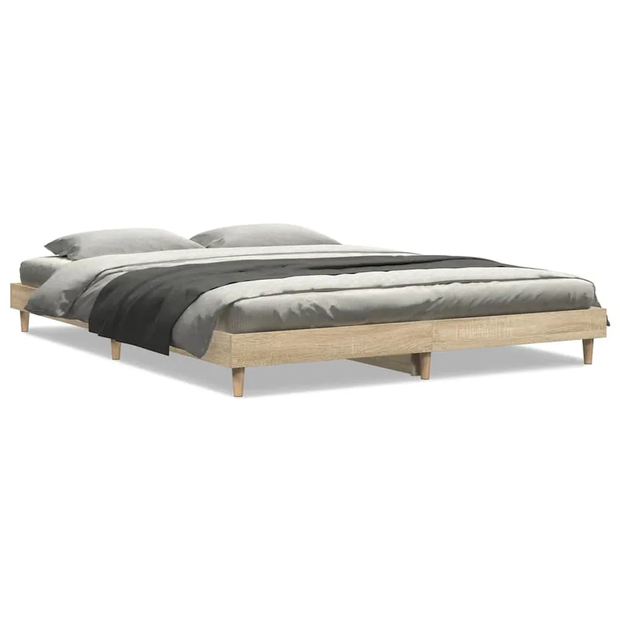 Cadre de lit sans matelas chêne sonoma 140x200 cm - 4