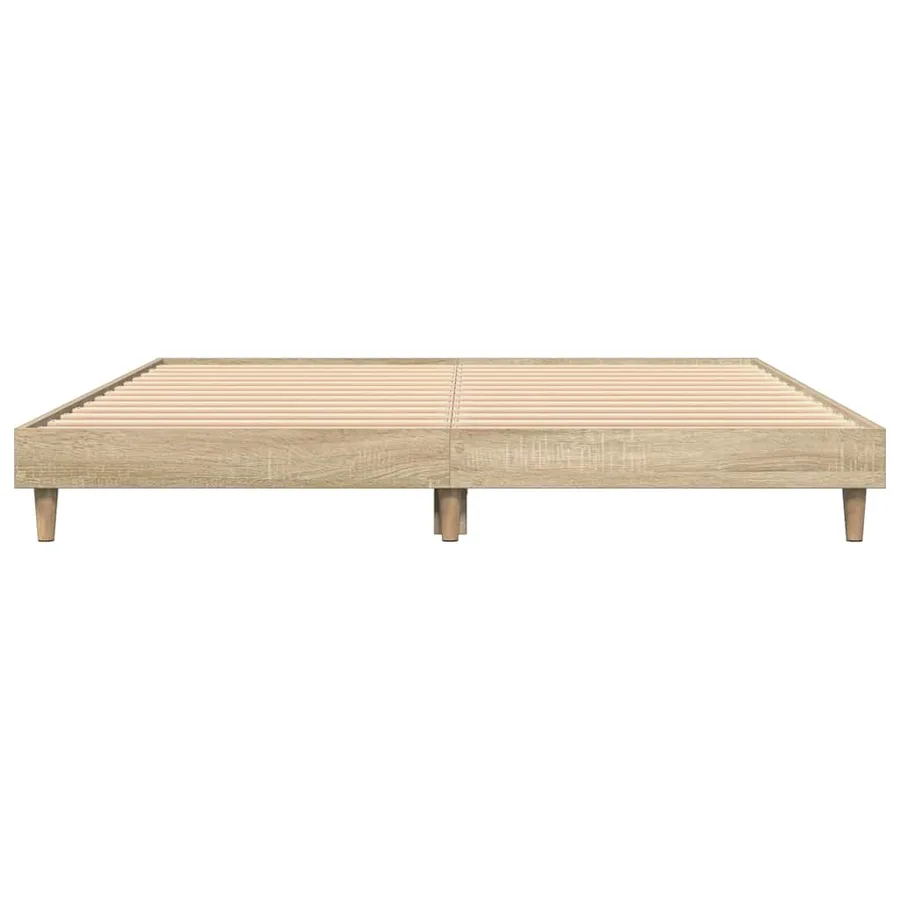 Cadre de lit sans matelas chêne sonoma 140x200 cm - 5