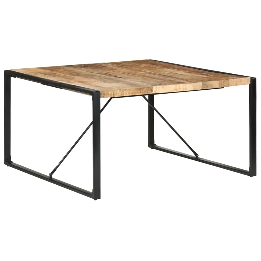 Table à manger 140x140x75 cm Bois de manguier brut - 10