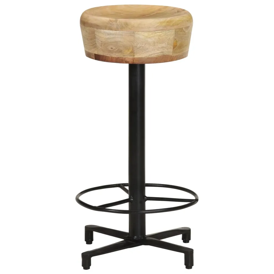 Tabourets de bar lot de 2 66 cm bois de manguier massif - 3