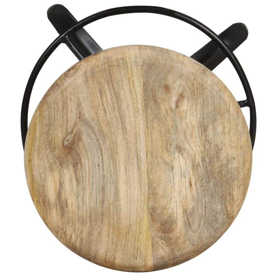 Tabourets de bar lot de 2 66 cm bois de manguier massif - 4
