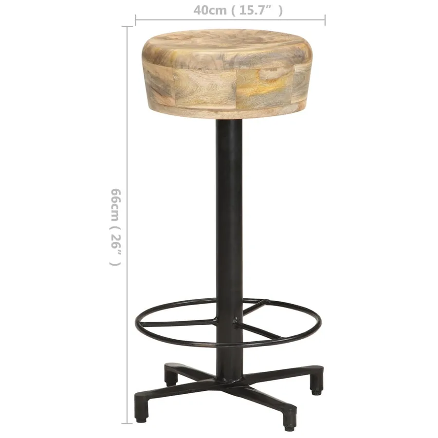 Tabourets de bar lot de 2 66 cm bois de manguier massif - 7