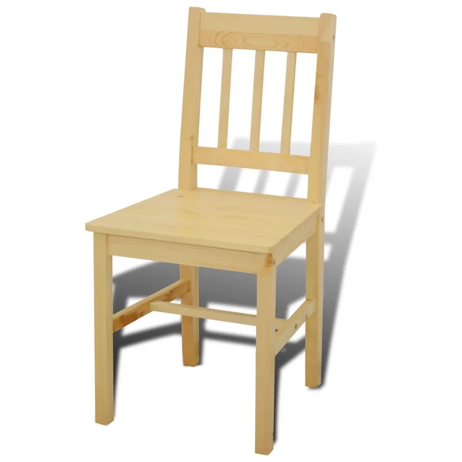 Table de salle à manger en bois avec 4 chaises Naturel - 5