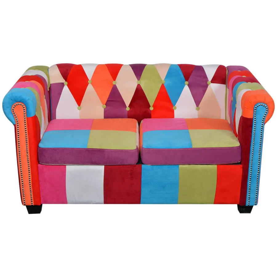 Canapé Chesterfield 2 places tissu - 2