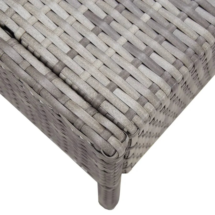 Salon de jardin 6 pcs avec coussins résine tressée gris - 14