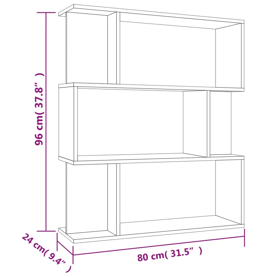 Bibliothèque/Séparateur de pièce Gris béton Bois d’ingénierie - 8