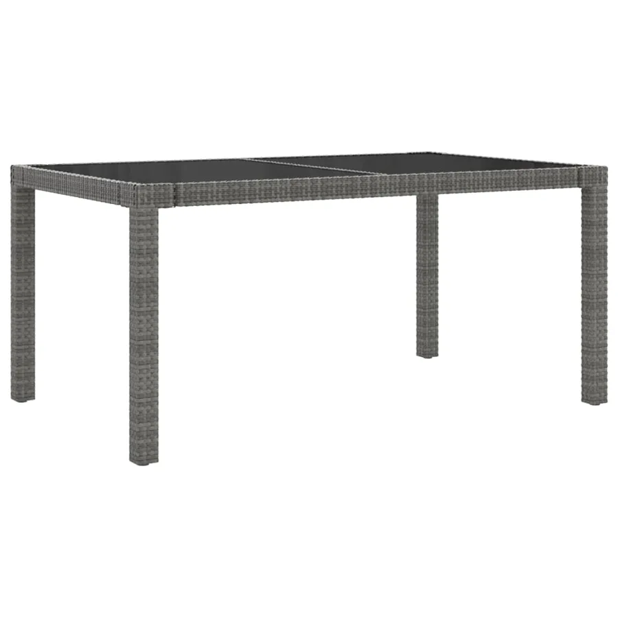 Ensemble à manger d'extérieur 5pcs coussins résine tressée gris - 4
