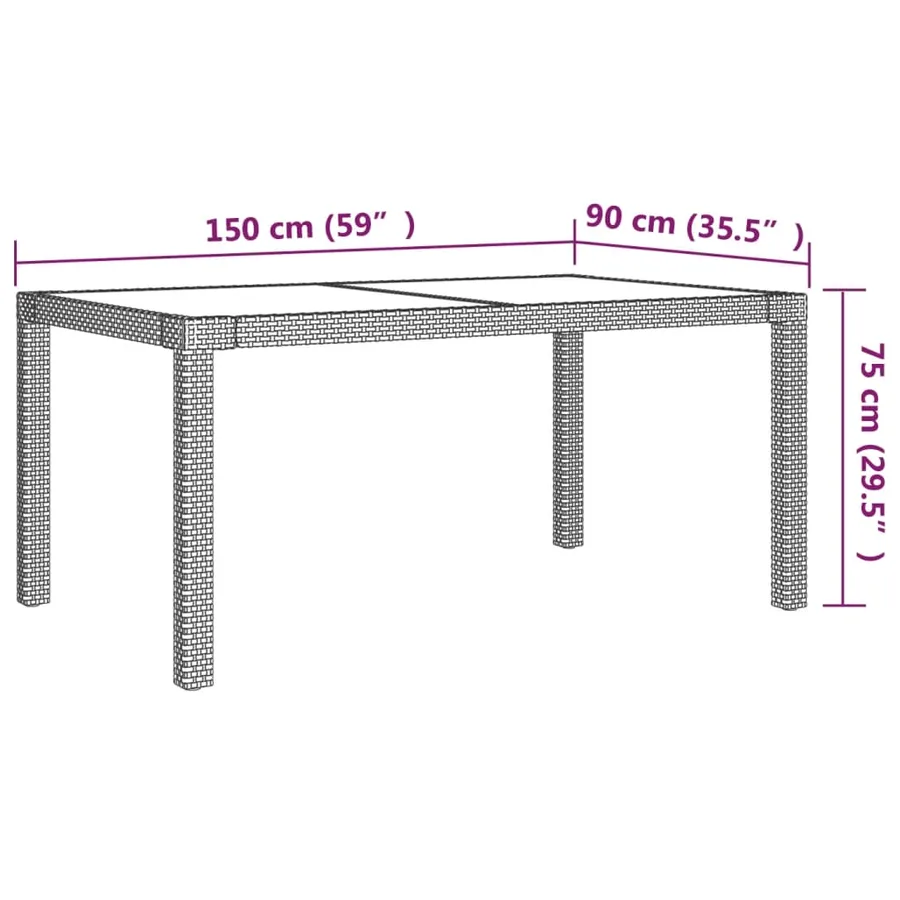 Ensemble à manger d'extérieur 5pcs coussins résine tressée gris - 6