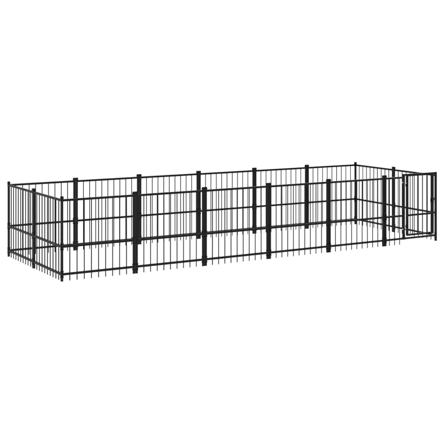 Chenil d'extérieur pour chiens Acier 11,26 m² - 2
