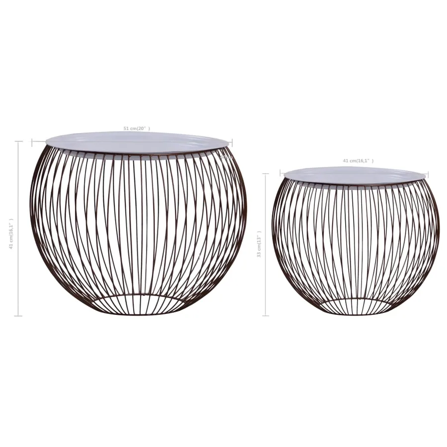 Tables basses 2 pcs Doré - 8