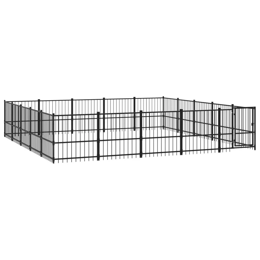 Chenil d'extérieur pour chiens Acier 23,52 m² - 2