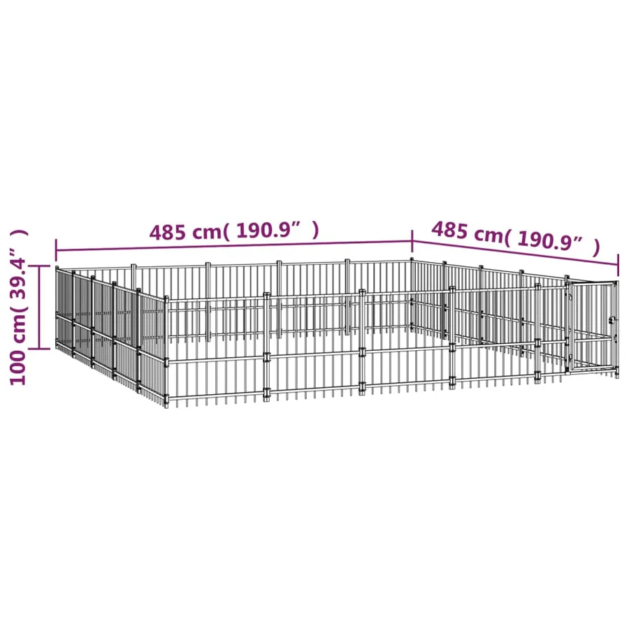 Chenil d'extérieur pour chiens Acier 23,52 m² - 6