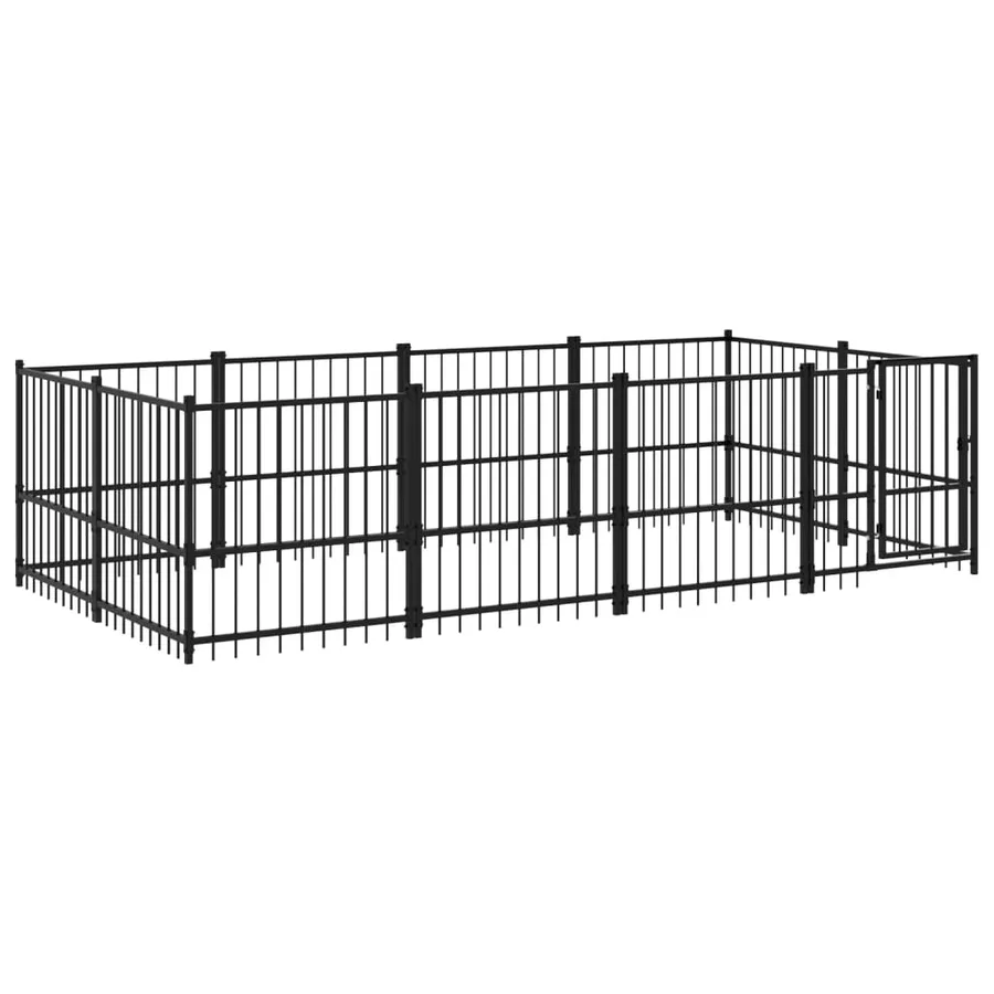 Chenil d'extérieur pour chiens Acier 7,51 m² - 2