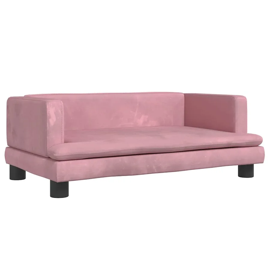 Lit pour chien rose 80x45x30 cm velours - 2