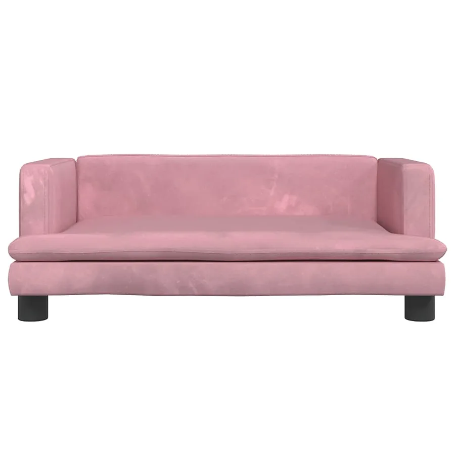 Lit pour chien rose 80x45x30 cm velours - 3
