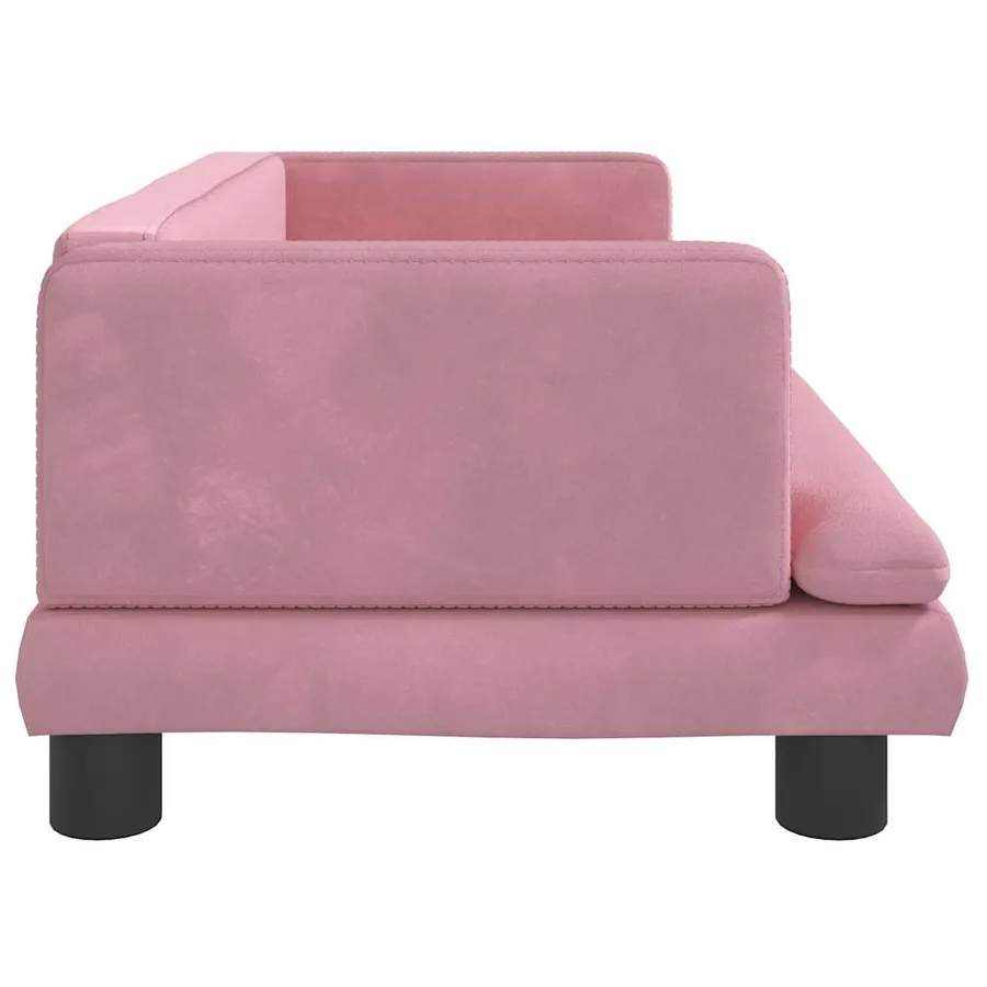 Lit pour chien rose 80x45x30 cm velours - 4
