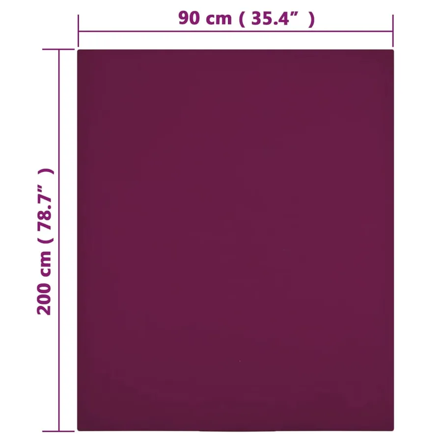 Drap-housse Jersey Bordeaux 90x200 cm Coton - 4