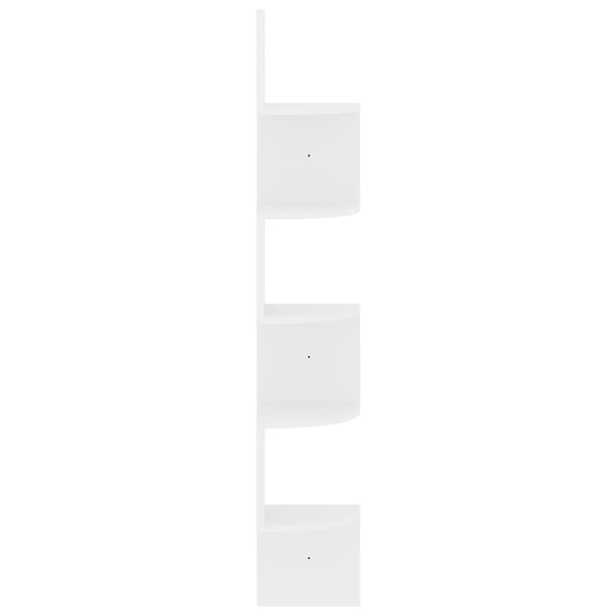 Étagère d'angle murale blanc brillant 19x19x123 cm - 4
