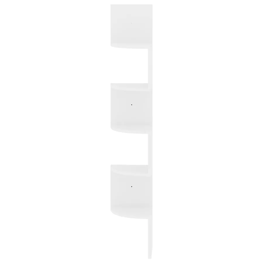 Étagère d'angle murale blanc brillant 19x19x123 cm - 5