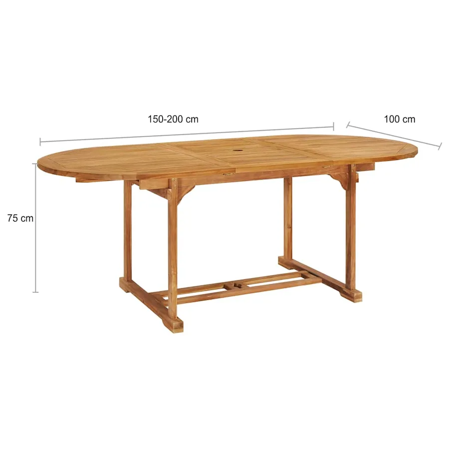 Ensemble à manger de jardin 7 pcs Bois de teck massif - 11