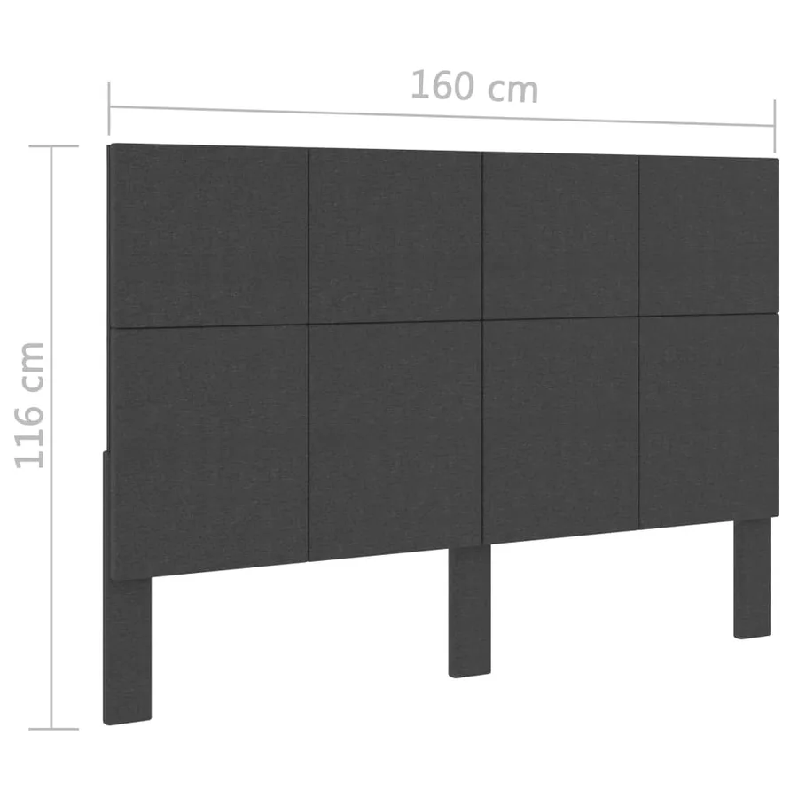 Sommier à lattes de lit Gris foncé Tissu 160x200 cm - 20