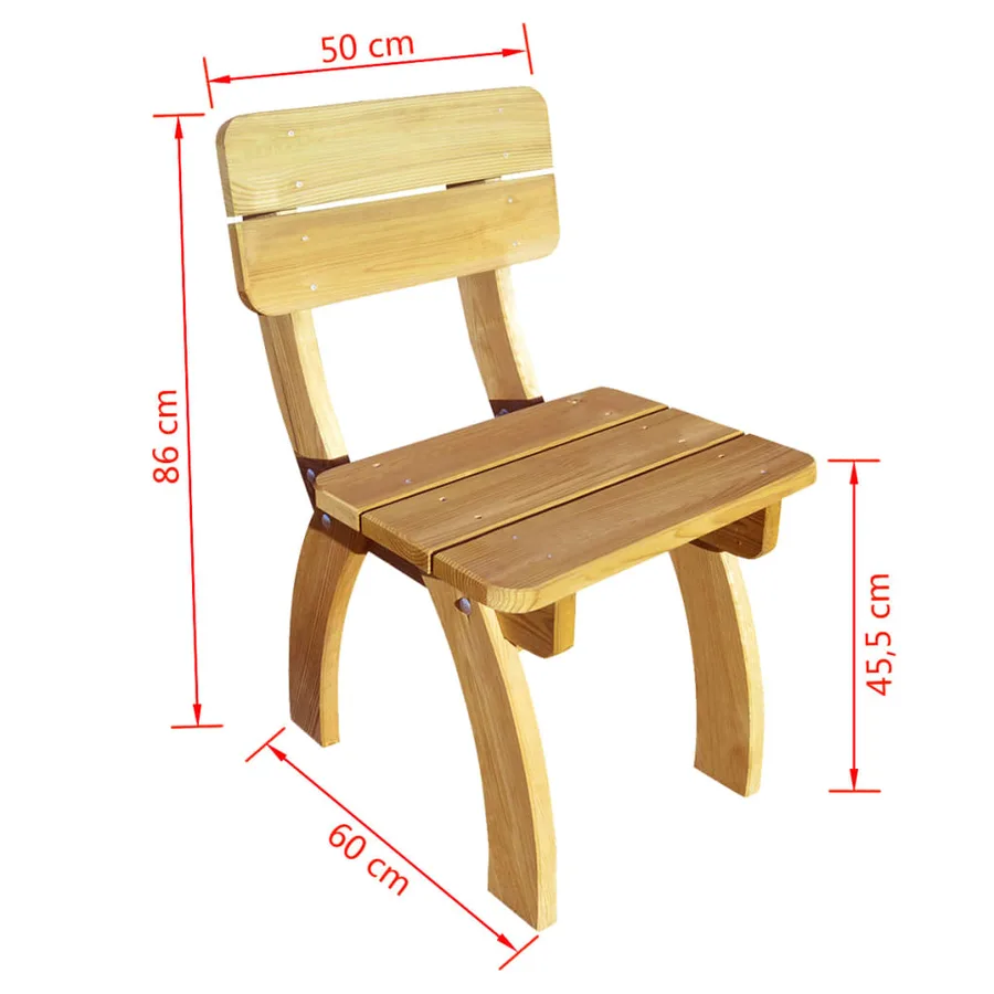 Chaises de jardin lot de 2 Pinède imprégnée - 4