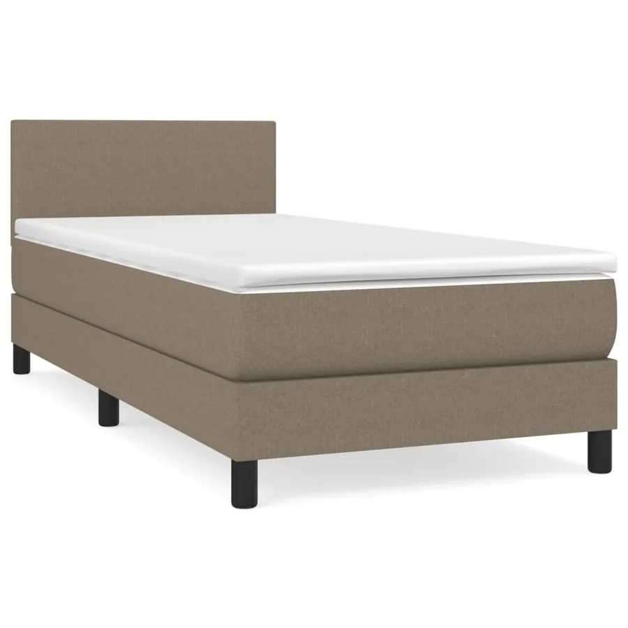 Sommier à lattes de lit avec matelas Taupe 90x200 cm Tissu - 2