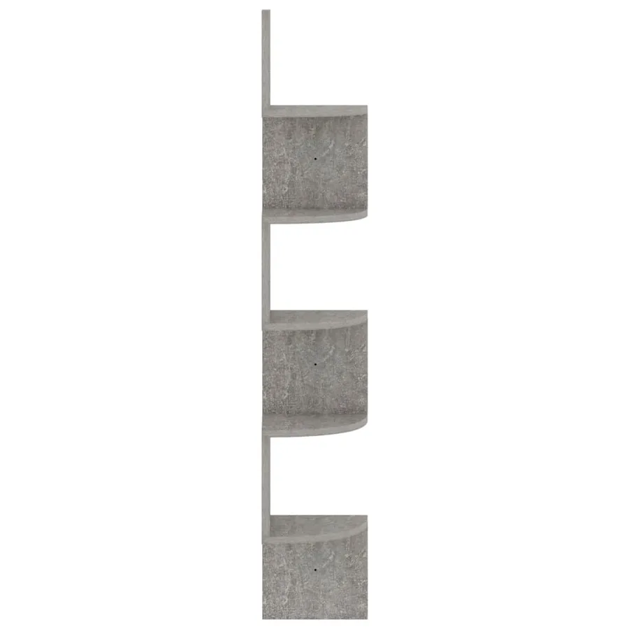 Étagère d'angle murale gris béton 19x19x123cm bois d'ingénierie - 4