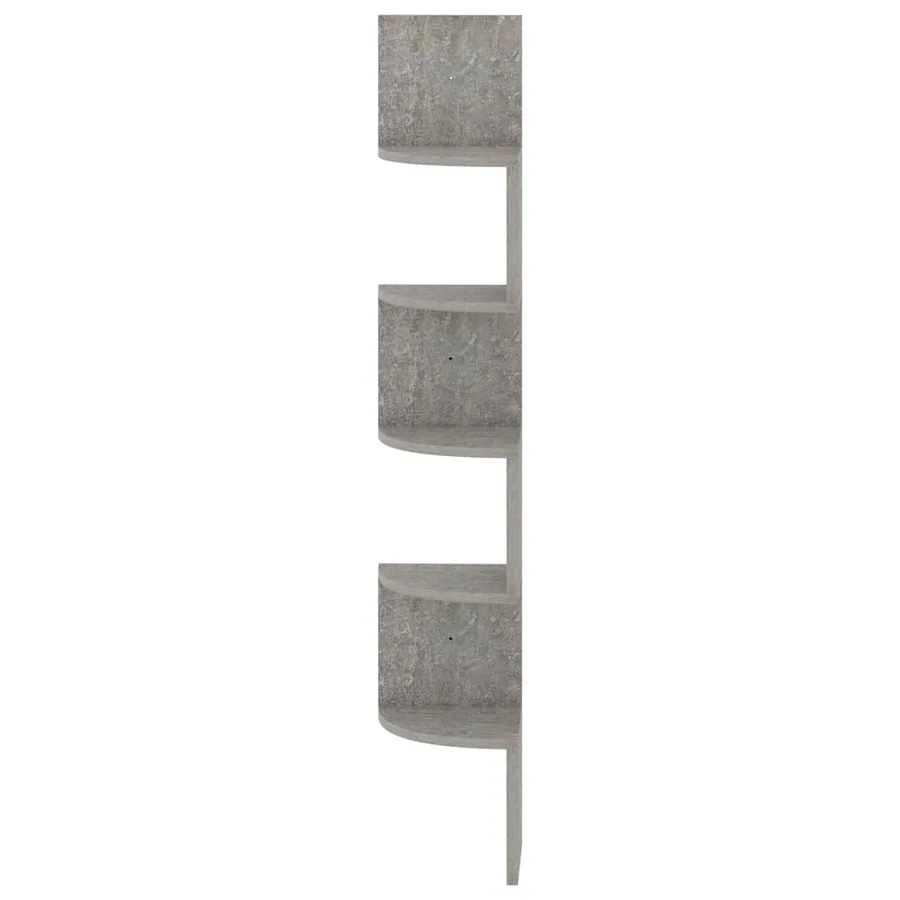 Étagère d'angle murale gris béton 19x19x123cm bois d'ingénierie - 5
