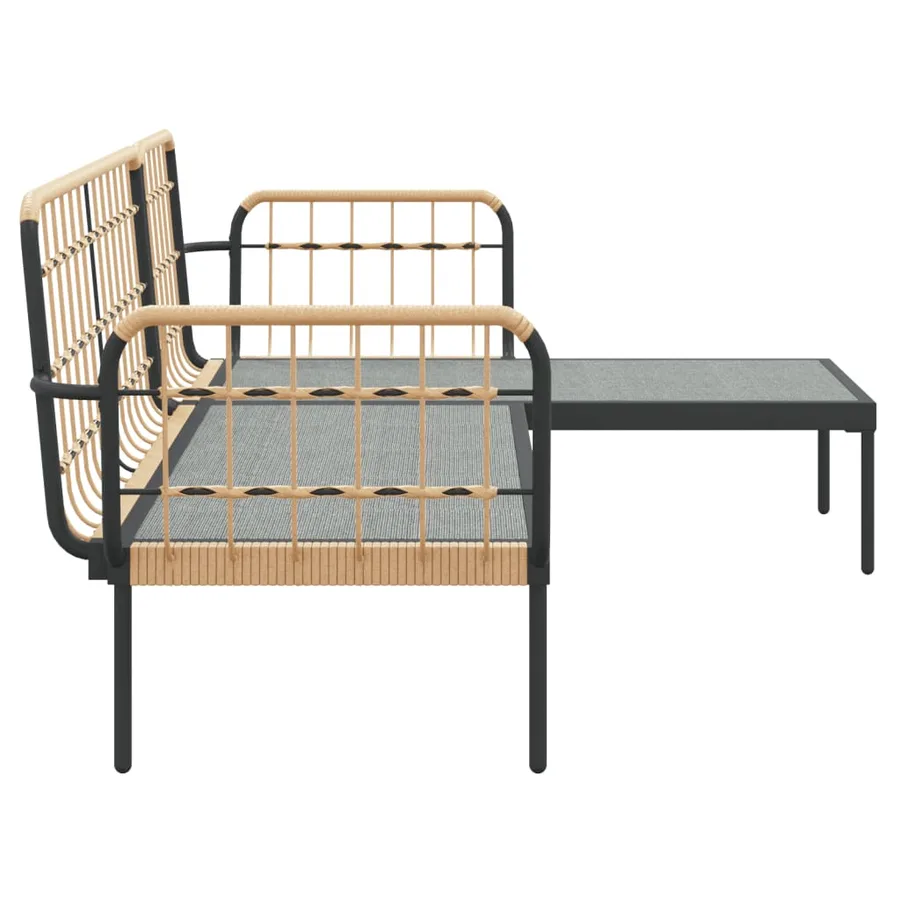 Salon de jardin 3 pcs avec coussins gris foncé résine tressée - 7