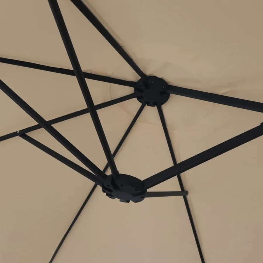 Parasol de jardin à double tête avec LED taupe 449x265 cm - 8