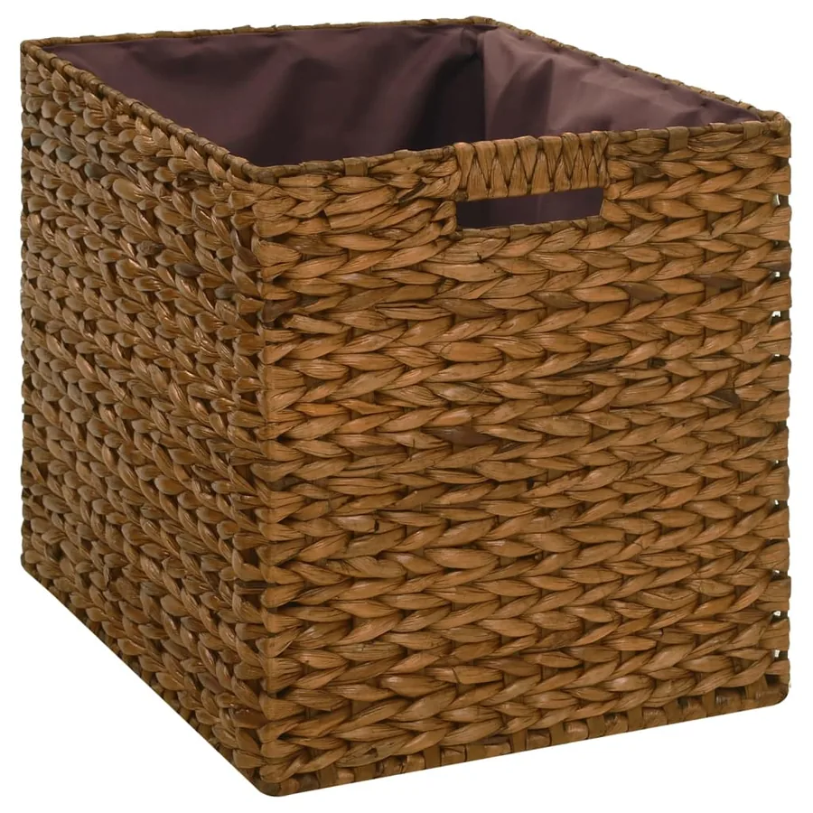 Banc avec 2 paniers Jacinthe d'eau 71 x 40 x 42 cm Marron - 5
