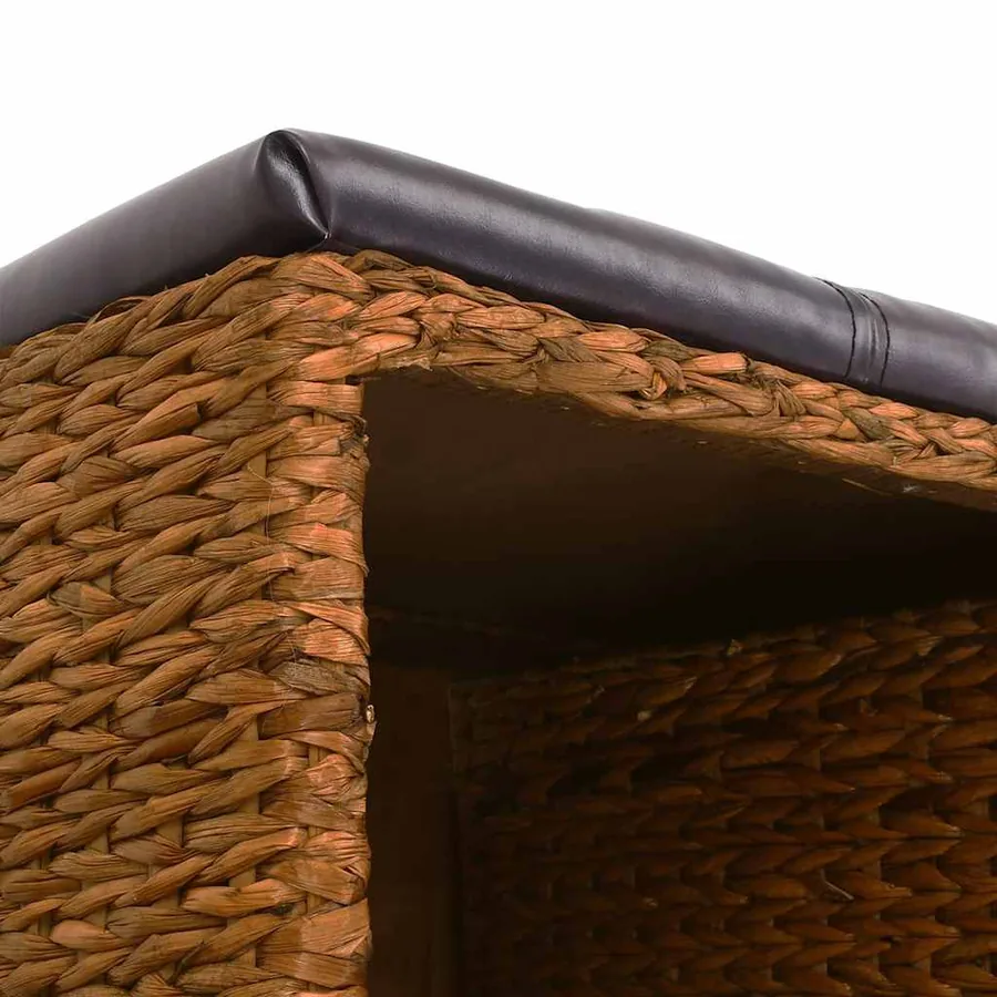 Banc avec 2 paniers Jacinthe d'eau 71 x 40 x 42 cm Marron - 8