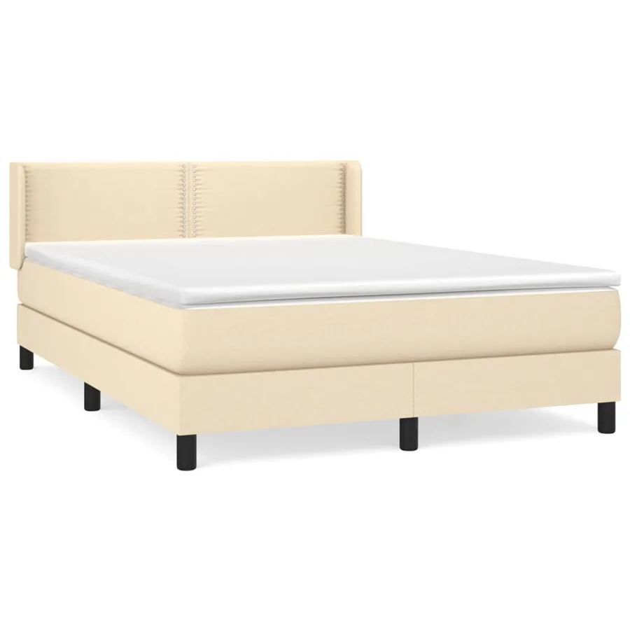 Sommier à lattes de lit avec matelas Crème 140x200 cm Tissu - 2