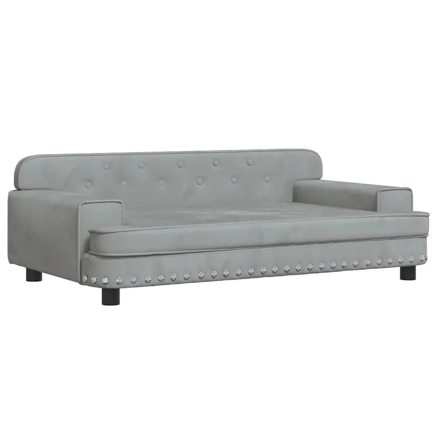 Lit pour chien gris clair 90x53x30 cm velours - 2