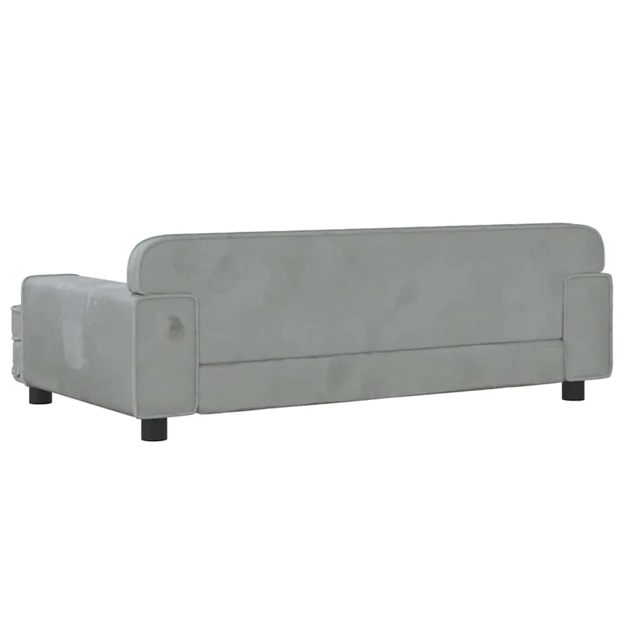 Lit pour chien gris clair 90x53x30 cm velours - 5