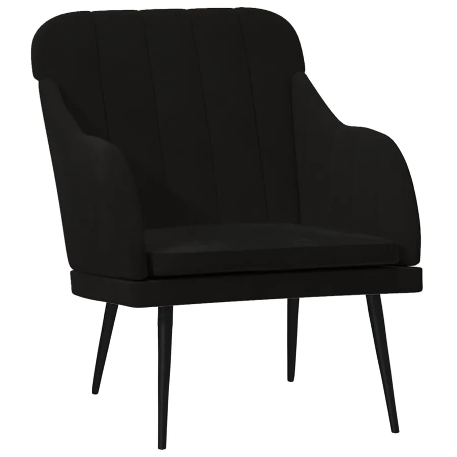 Fauteuil Noir 63x76x80 cm Velours - 2
