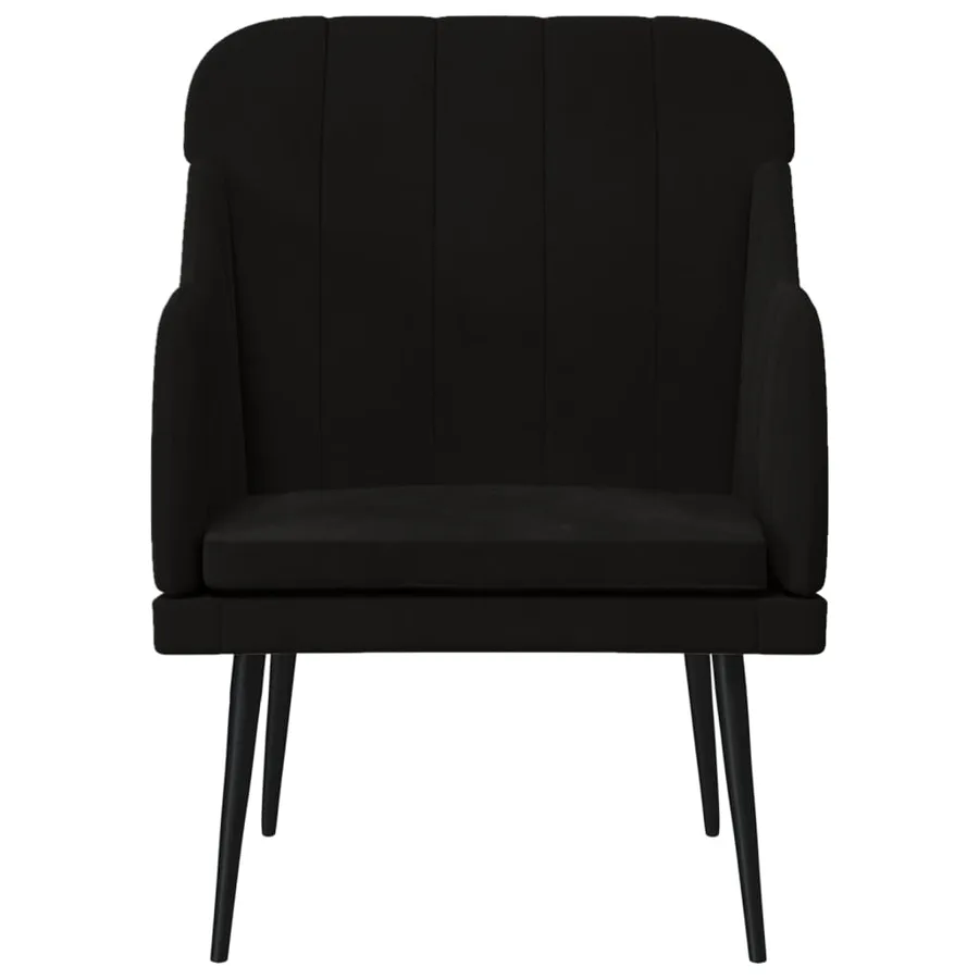 Fauteuil Noir 63x76x80 cm Velours - 3