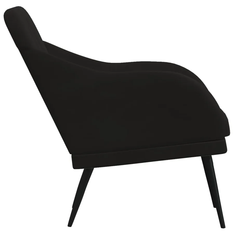 Fauteuil Noir 63x76x80 cm Velours - 4