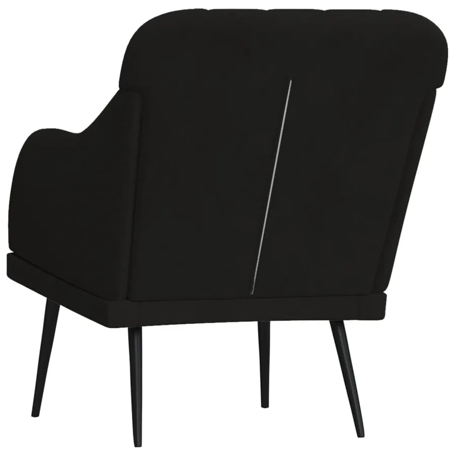 Fauteuil Noir 63x76x80 cm Velours - 5