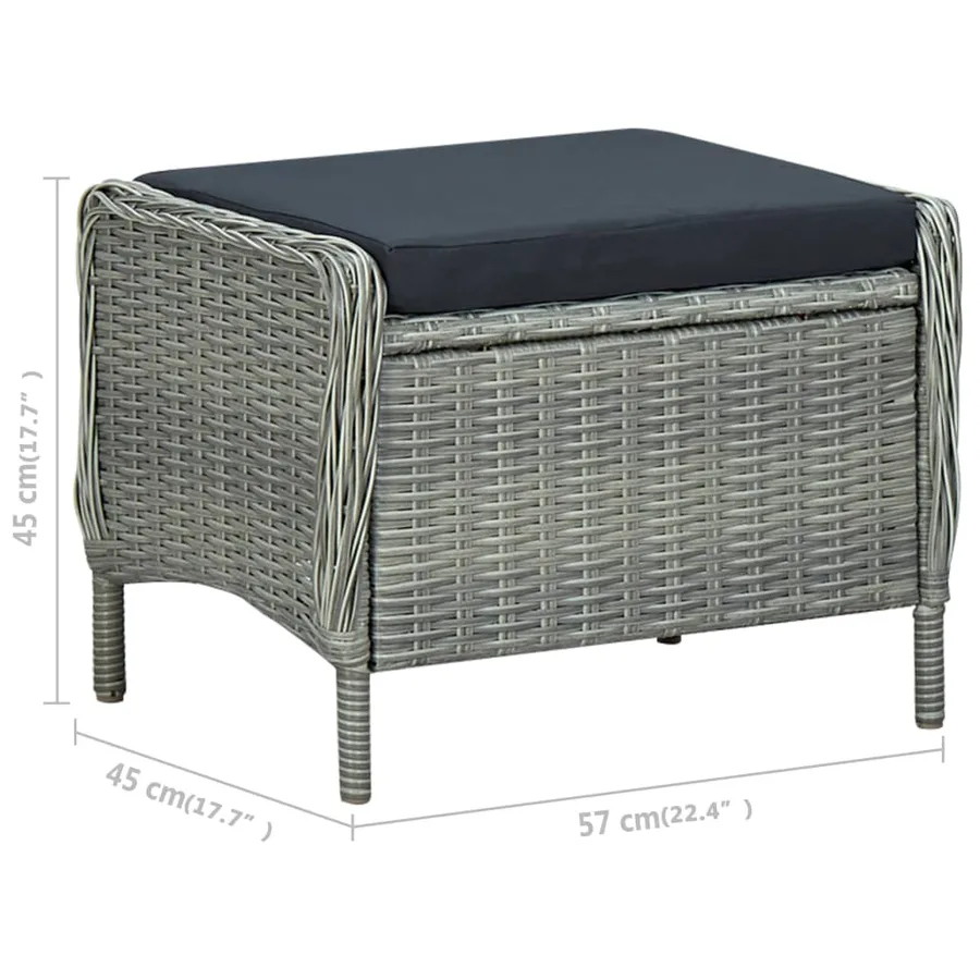 Ensemble à manger de jardin 5 pcs Gris clair - 11