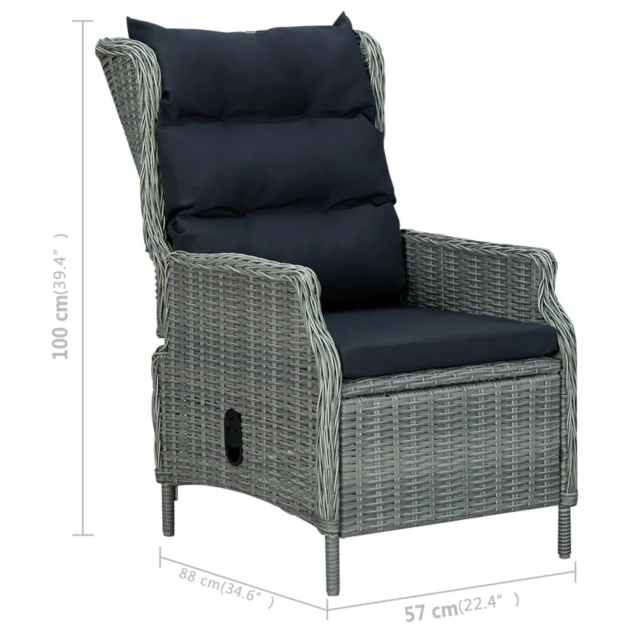 Ensemble à manger de jardin 5 pcs Gris clair - 12
