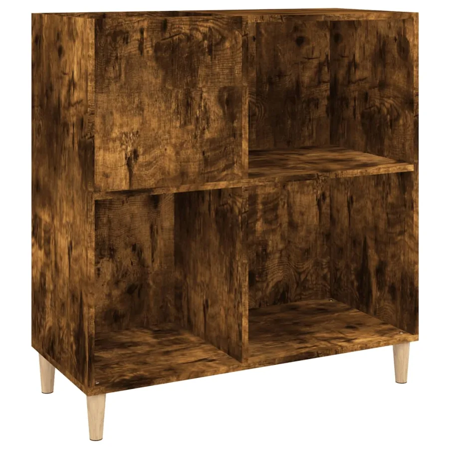 Armoire à disques chêne fumé 84,5x38x89 cm bois d'ingénierie - 2