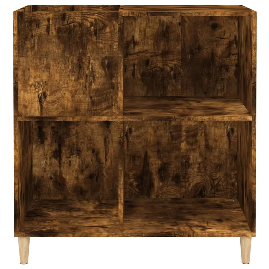 Armoire à disques chêne fumé 84,5x38x89 cm bois d'ingénierie - 5