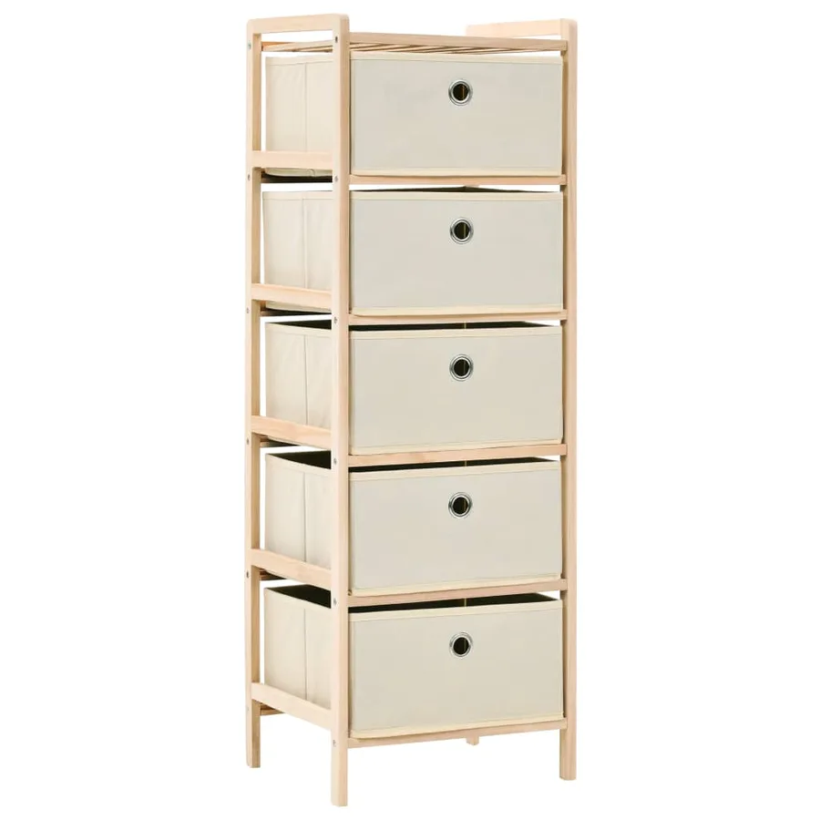 Étagères de rangement avec 5 paniers en tissu 2 pcs beige cèdre - 2