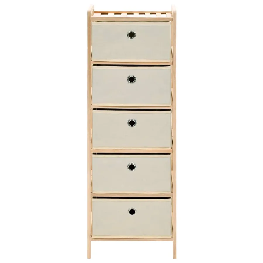 Étagères de rangement avec 5 paniers en tissu 2 pcs beige cèdre - 3