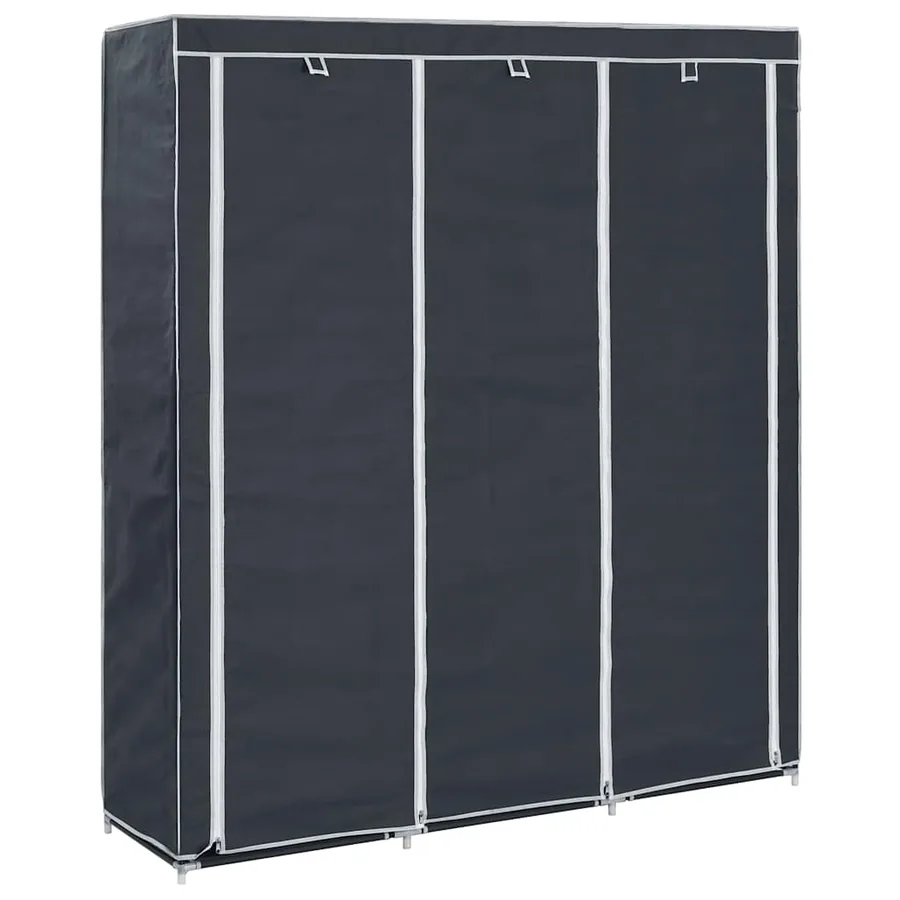 Armoire avec compartiments et barres Noir 150x45x175 cm Tissu