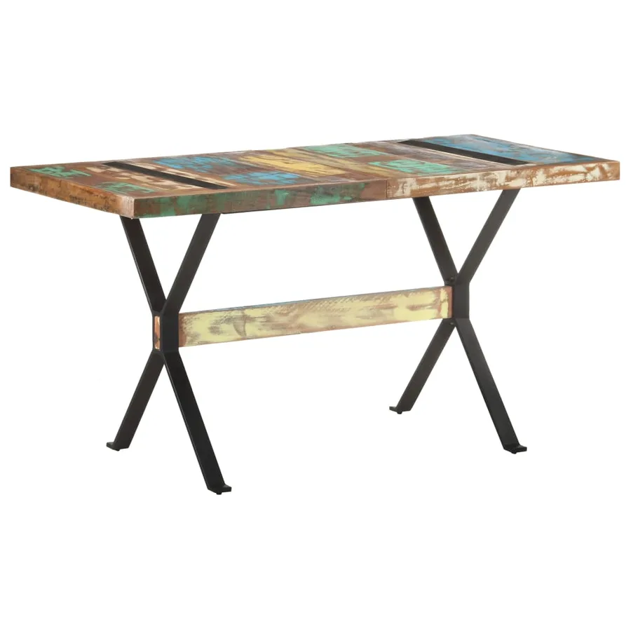 Table à manger 140x70x76 cm Bois de récupération massif - 10